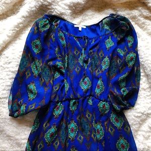 Blue tribal print maxi dress from Charolette Russe